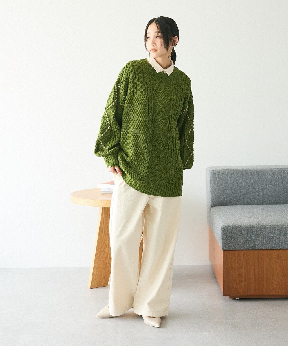 CRAFT STANDARD BOUTIQUE ハンドステッチケーブルニットチュニック 