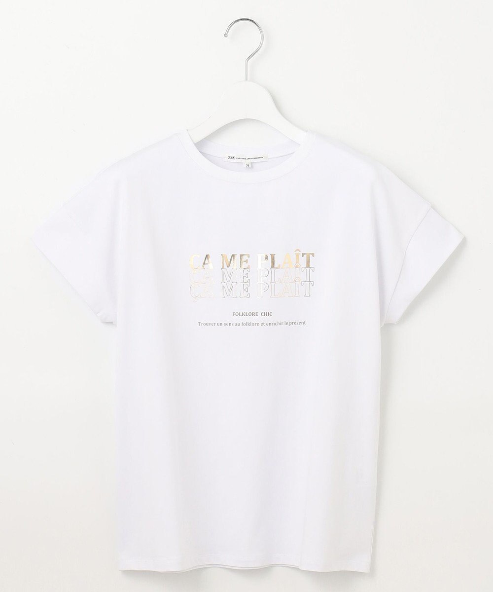 23区 L 【UVカット/洗える】CA ME PLAIT ロゴTシャツ 
