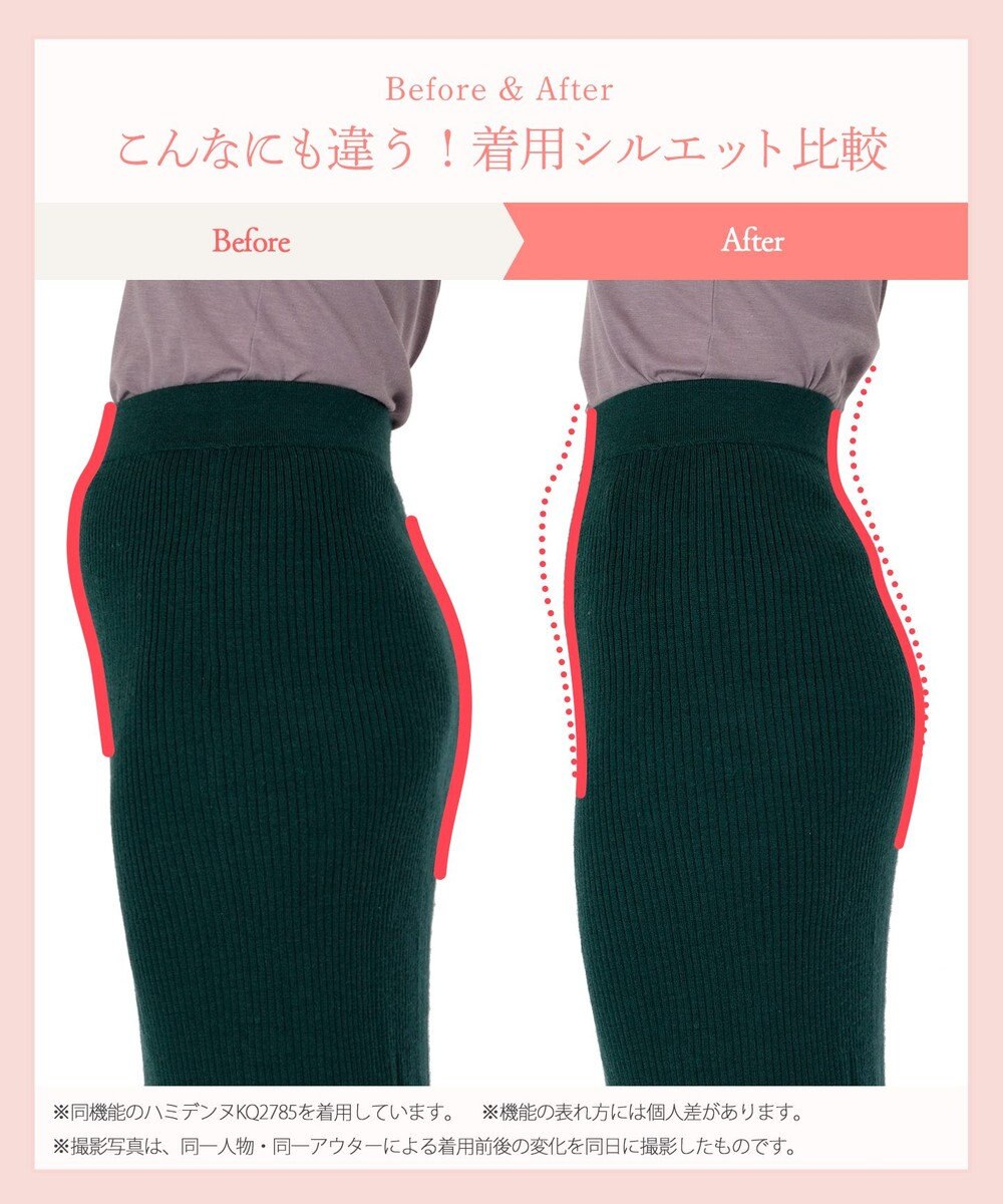 Wing ガードル ウエストのハミ肉すっきり おなか押さえ ヒップアップ 少し高めのウエスト丈 【ハミデンヌ】 吸汗速乾性(身生地部) ロング丈 KQ2885 ウイング／ワコール 