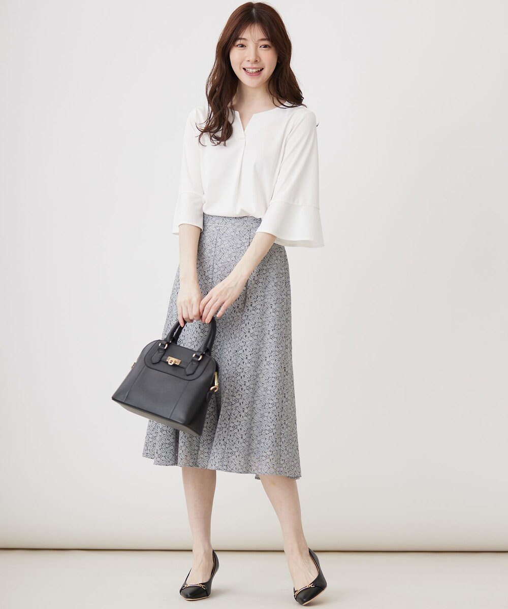 ANY SIS 【接触冷感・吸水速乾・UVケア】エアリードレープスムース 七分袖 ブラウス 