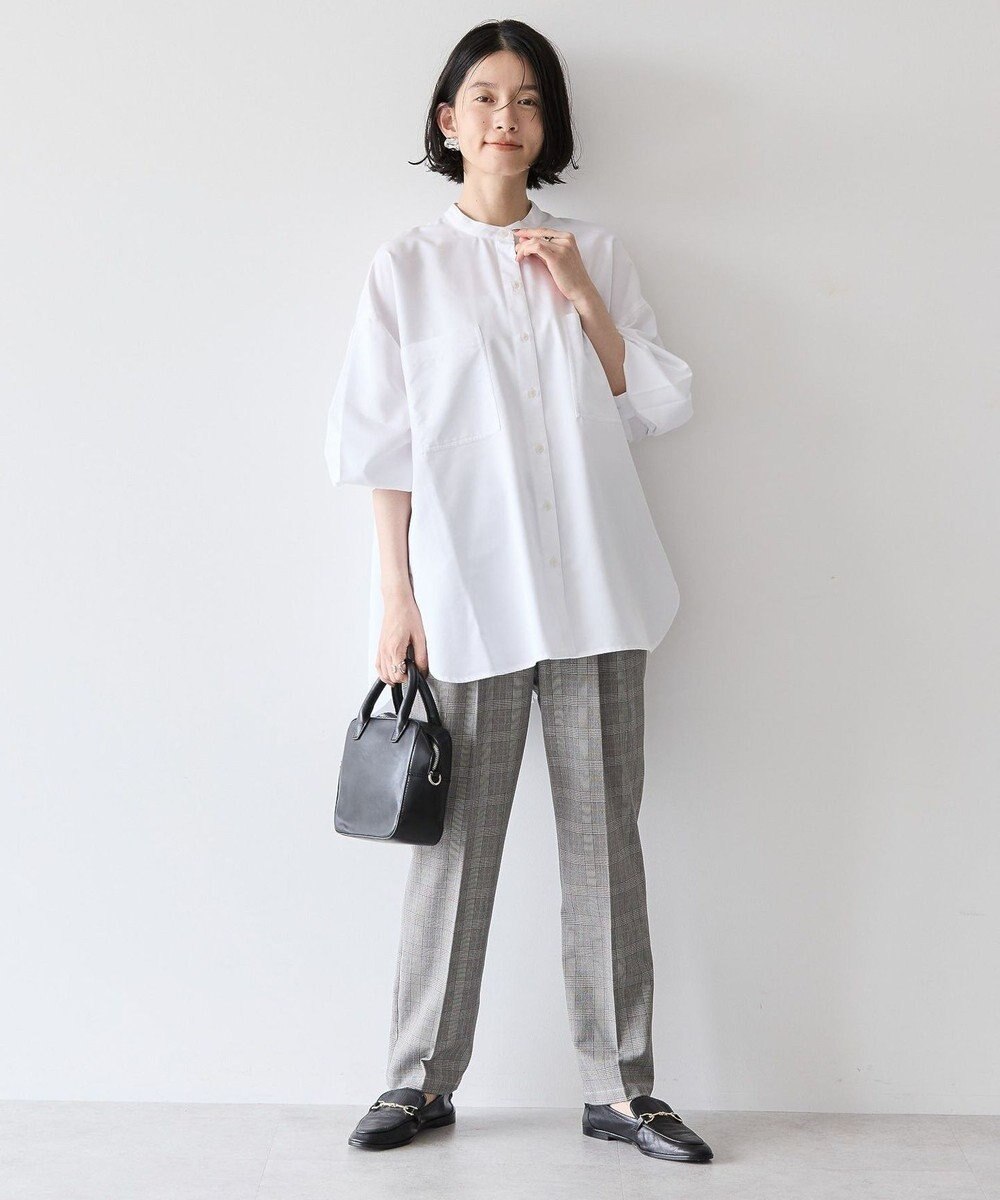 AMERICAN HOLIC イージーケアバンドカラーＷポケットロングシャツ 