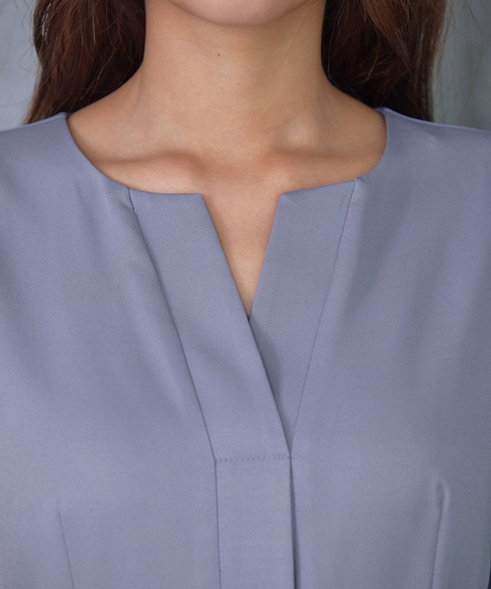 Tiaclasse 【洗える】ベルト付キーネックポケットワンピース 