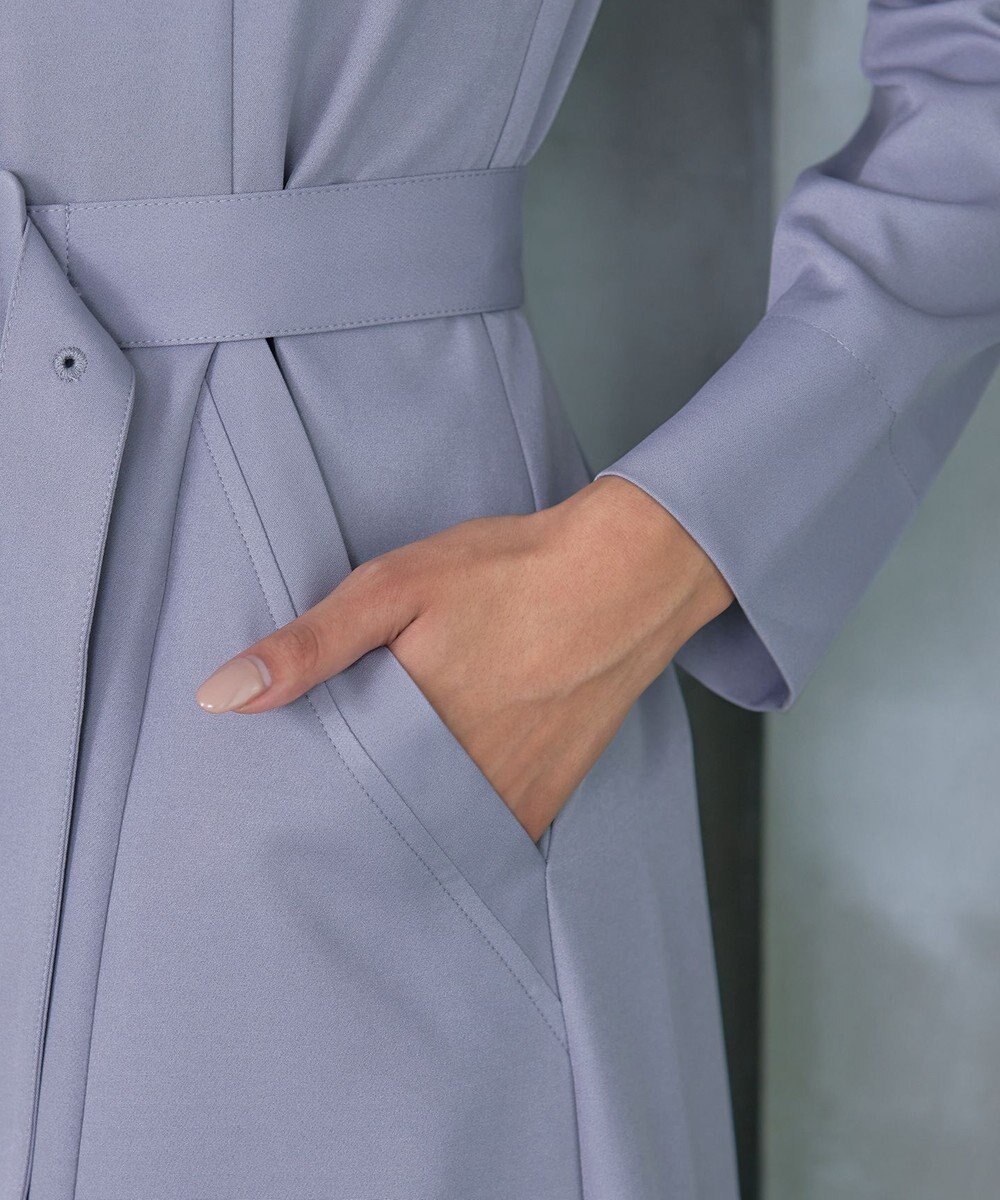 Tiaclasse 【洗える】ベルト付キーネックポケットワンピース 