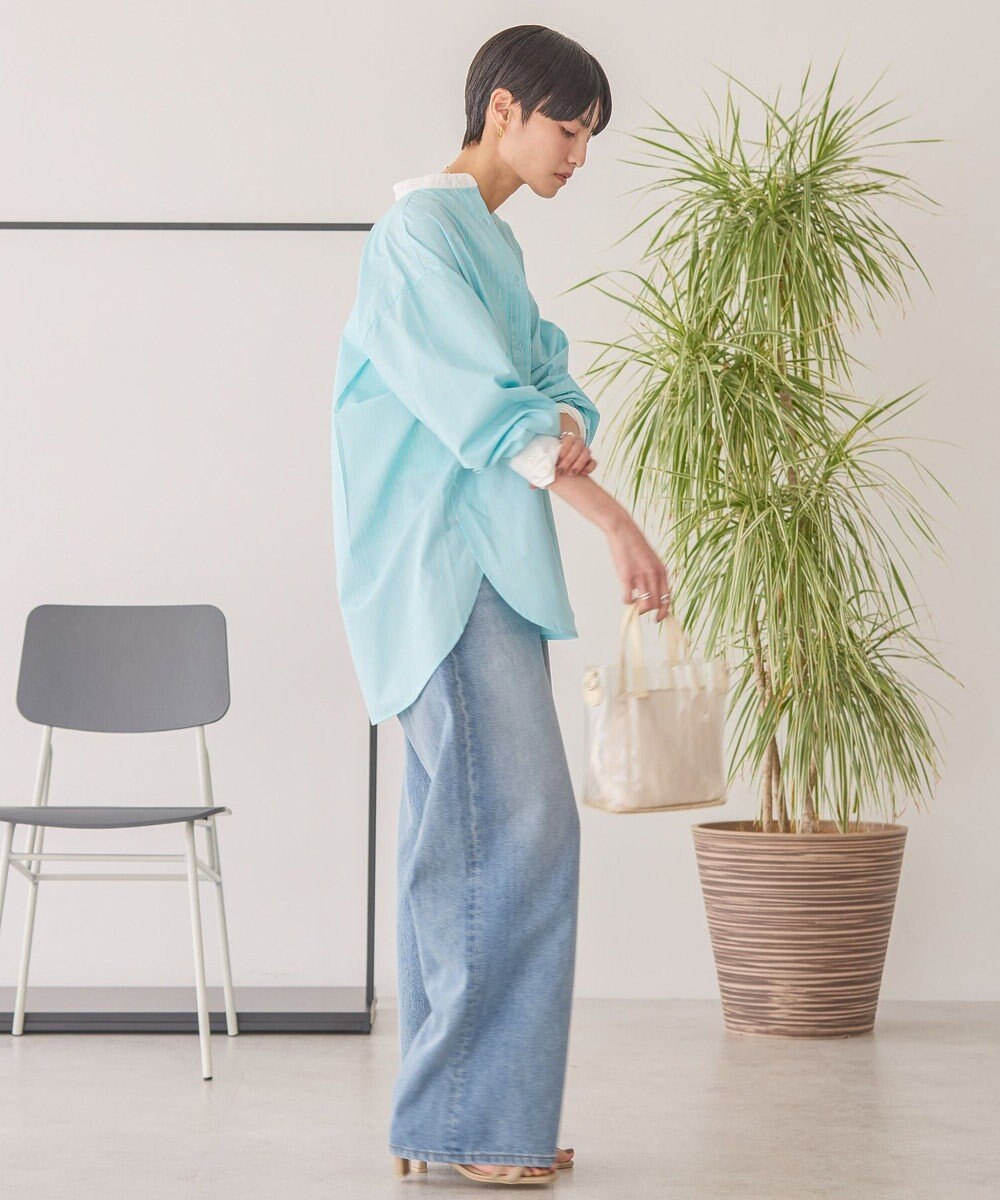 AMERICAN HOLIC イージーケアバンドカラーロングシャツ 