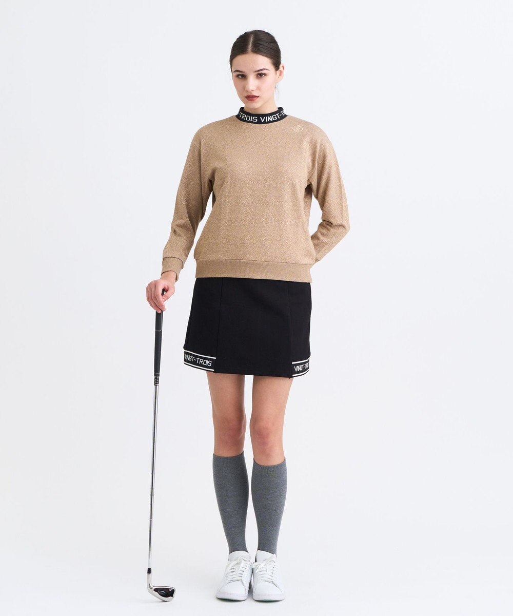 23区GOLF 【WOMEN】ラメスウェットモックネック ダブルニット 裏毛素材 