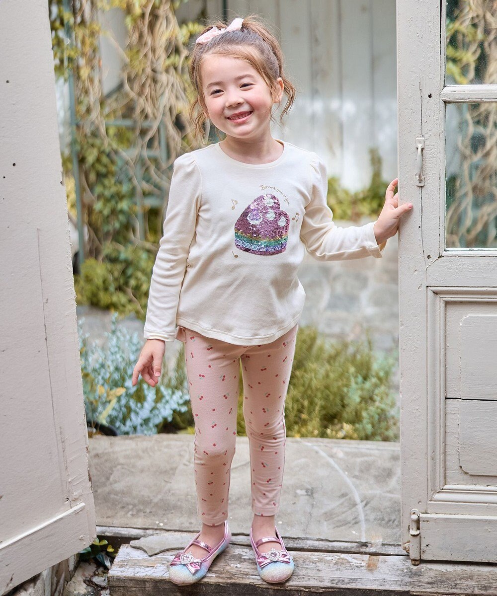 ANY KIDS 【WEB限定】フリル付き総柄レギンス 