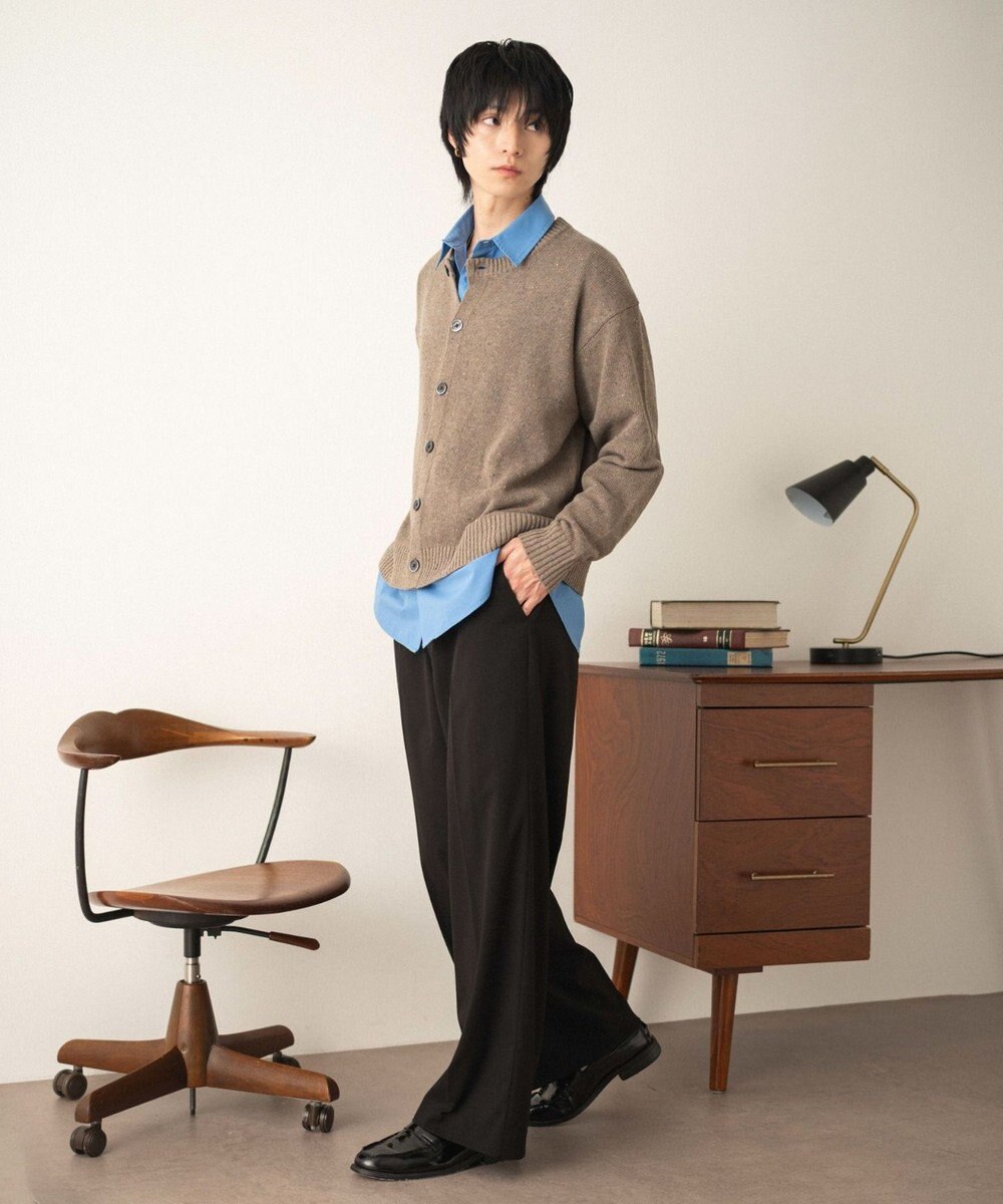 WEGO ネップクルーネックカーディガン 