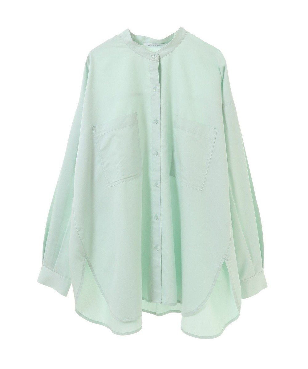 AMERICAN HOLIC イージーケアバンドカラーＷポケットロングシャツ 