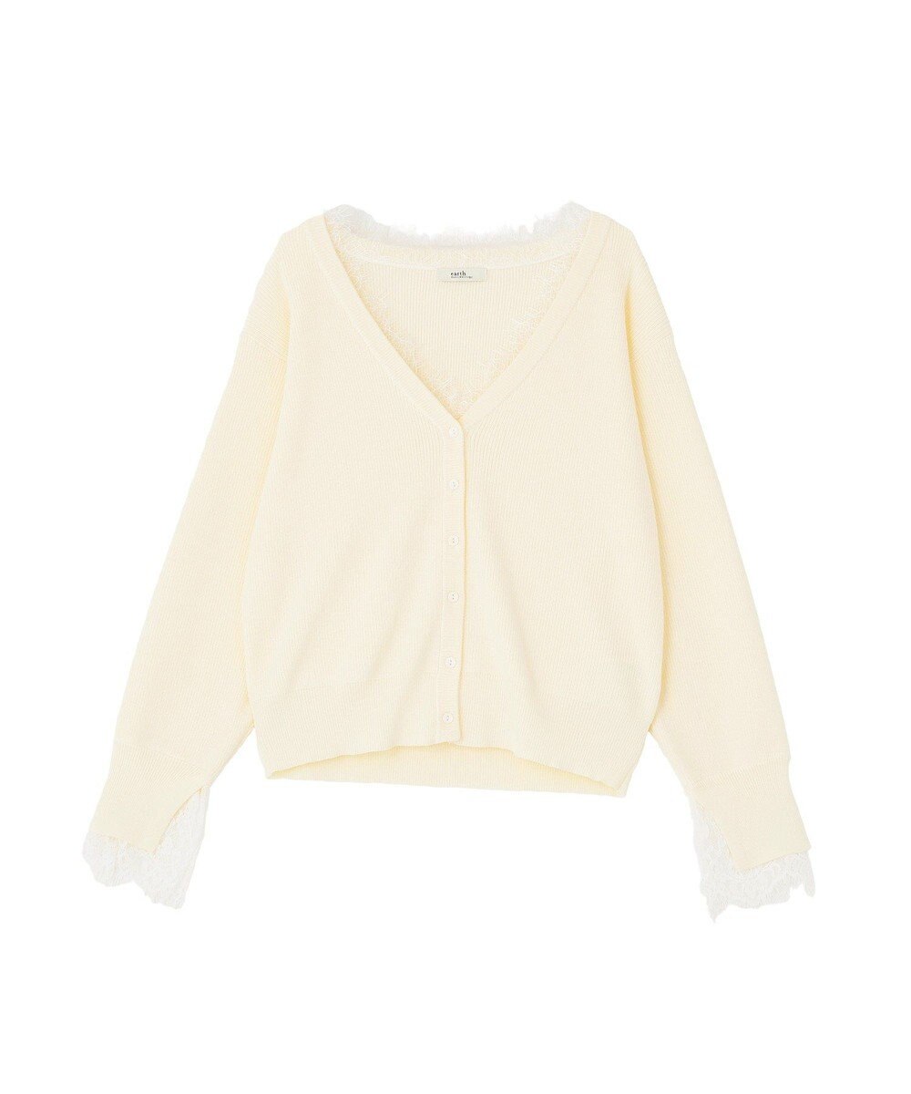 earth music&ecology レーストリムカーディガン 