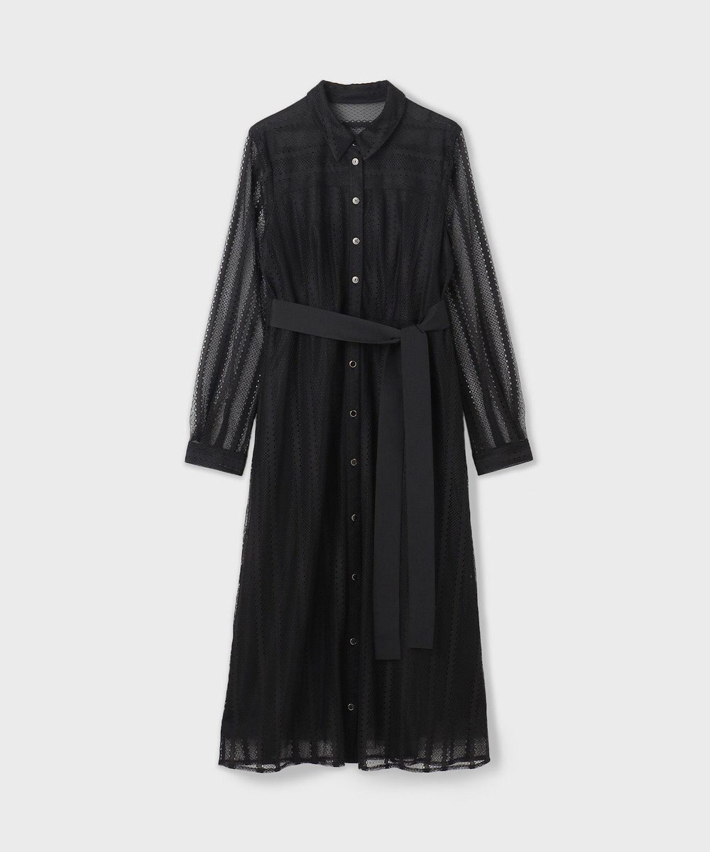 GRACE CONTINENTAL ストライプレースシャツワンピース 