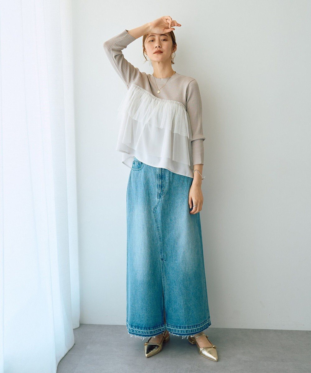 YECCA VECCA ロングデニムスカート 