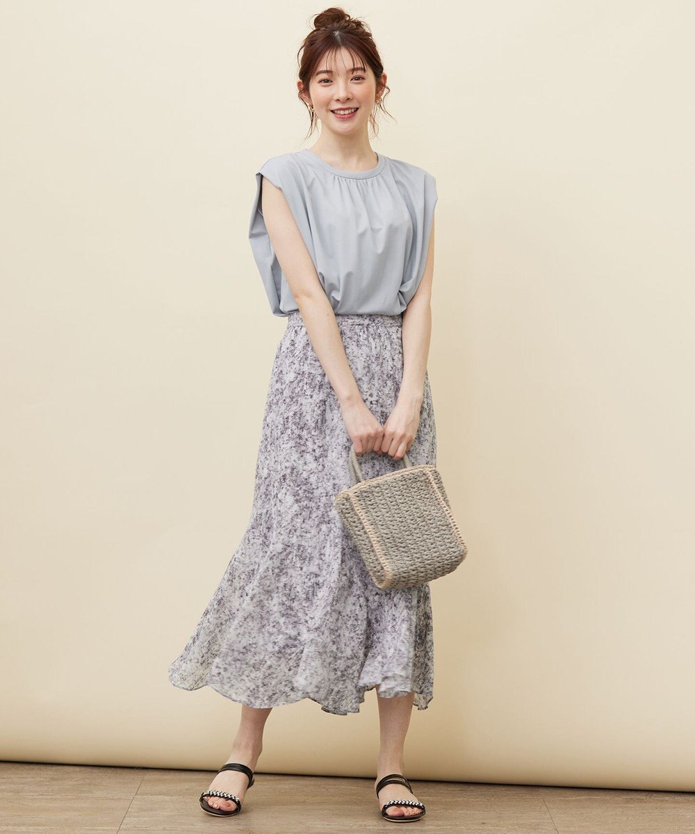 ANY SIS 【2SET】コンパクトトップス×ミスティプリントスカート セットアップ 