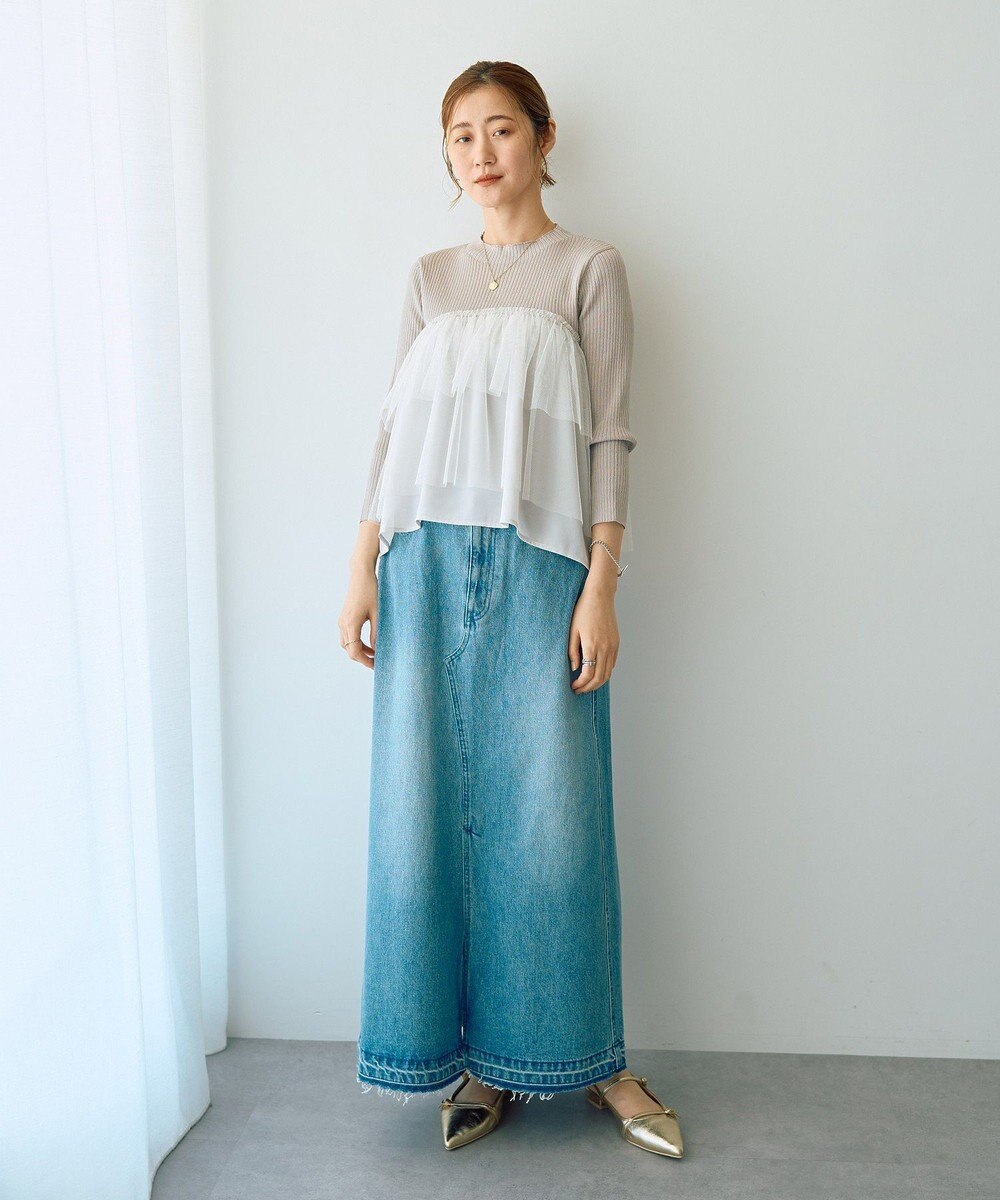 YECCA VECCA ロングデニムスカート 