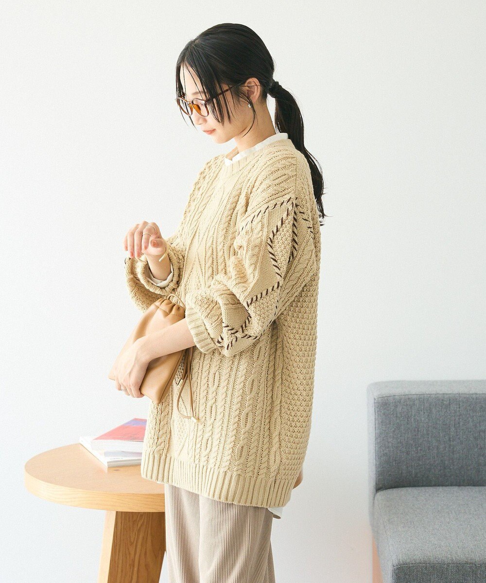 CRAFT STANDARD BOUTIQUE ハンドステッチケーブルニットチュニック 