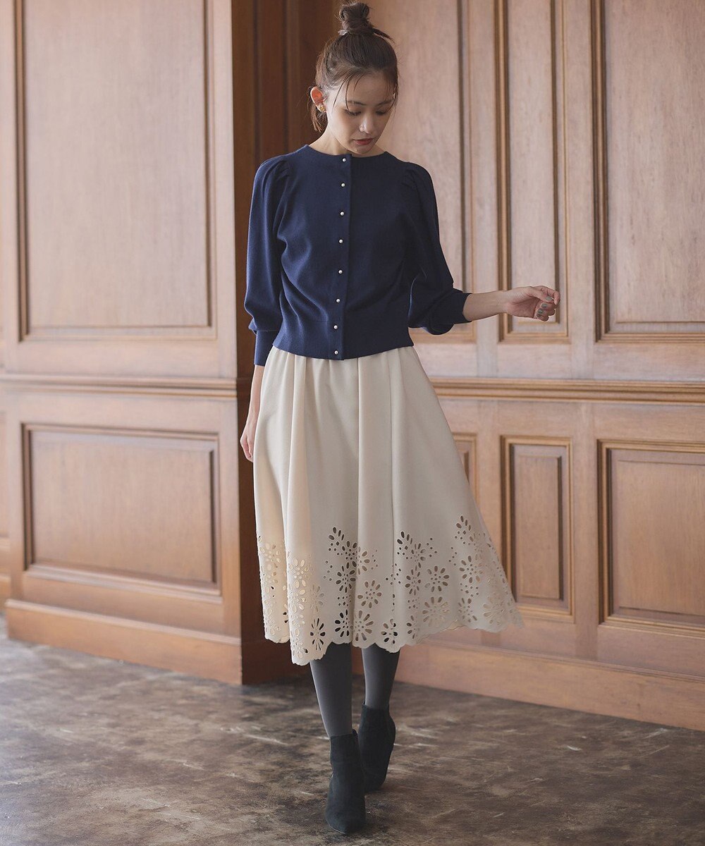 組曲 L 【前後着用可】BOREROタックプルオーバー ニット 