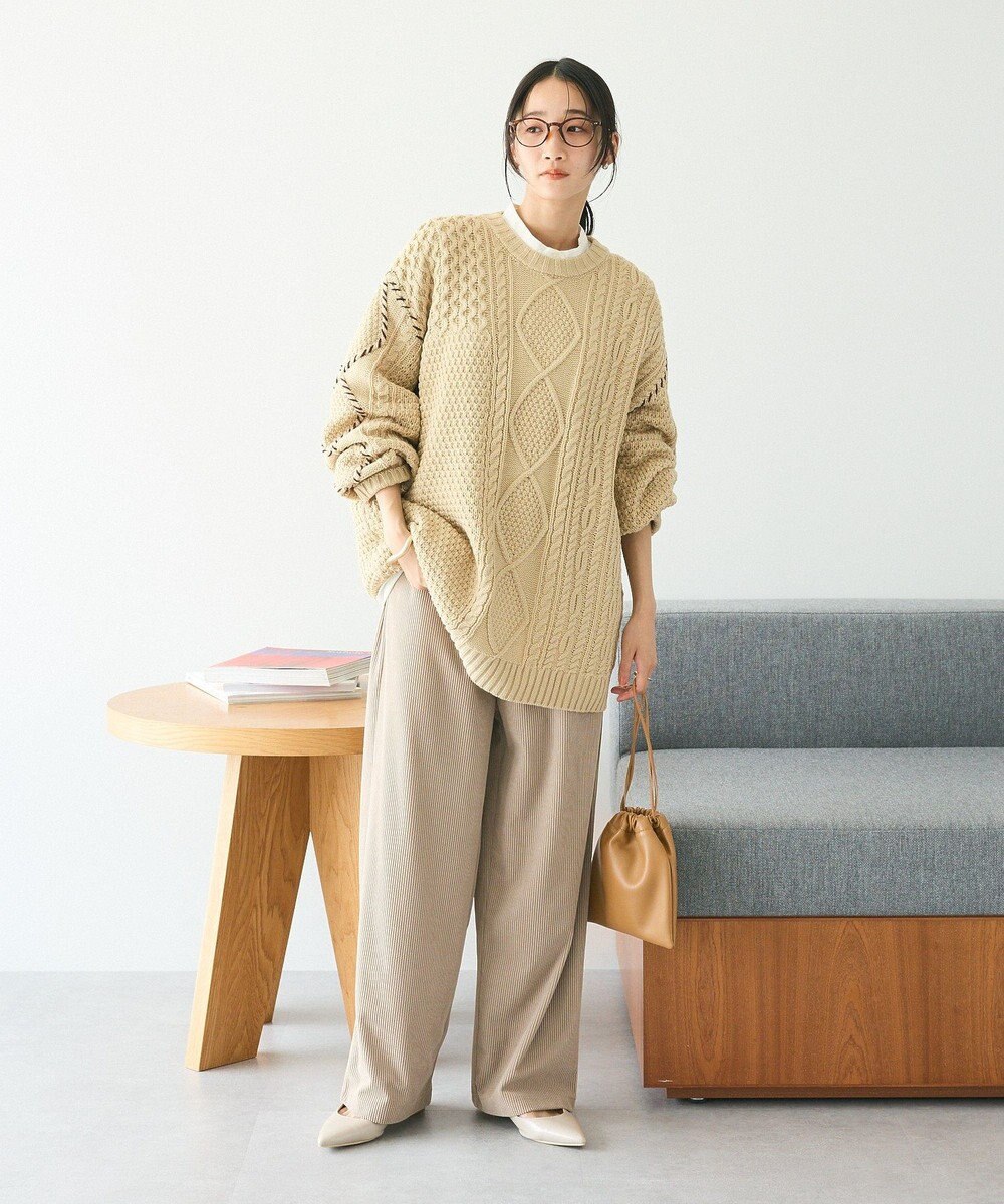 CRAFT STANDARD BOUTIQUE ハンドステッチケーブルニットチュニック 