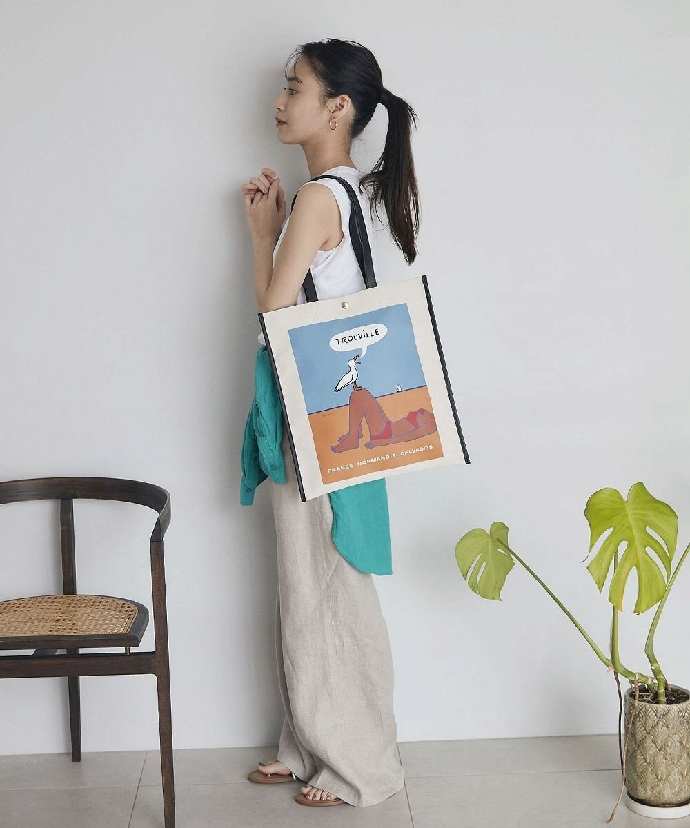 TOPKAPI 【Breath TOPKAPI】サヴィニャック × Breath TOPKAPI アート プリント フラット オーガニックキャンバス トート バッグ 