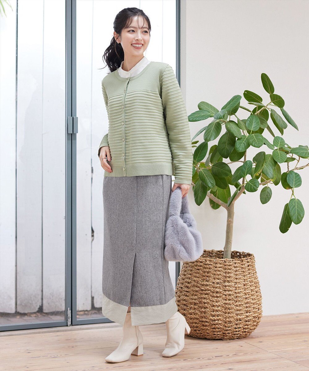 Tiaclasse 【洗える】メランジヘリンボーンツイードスカート 