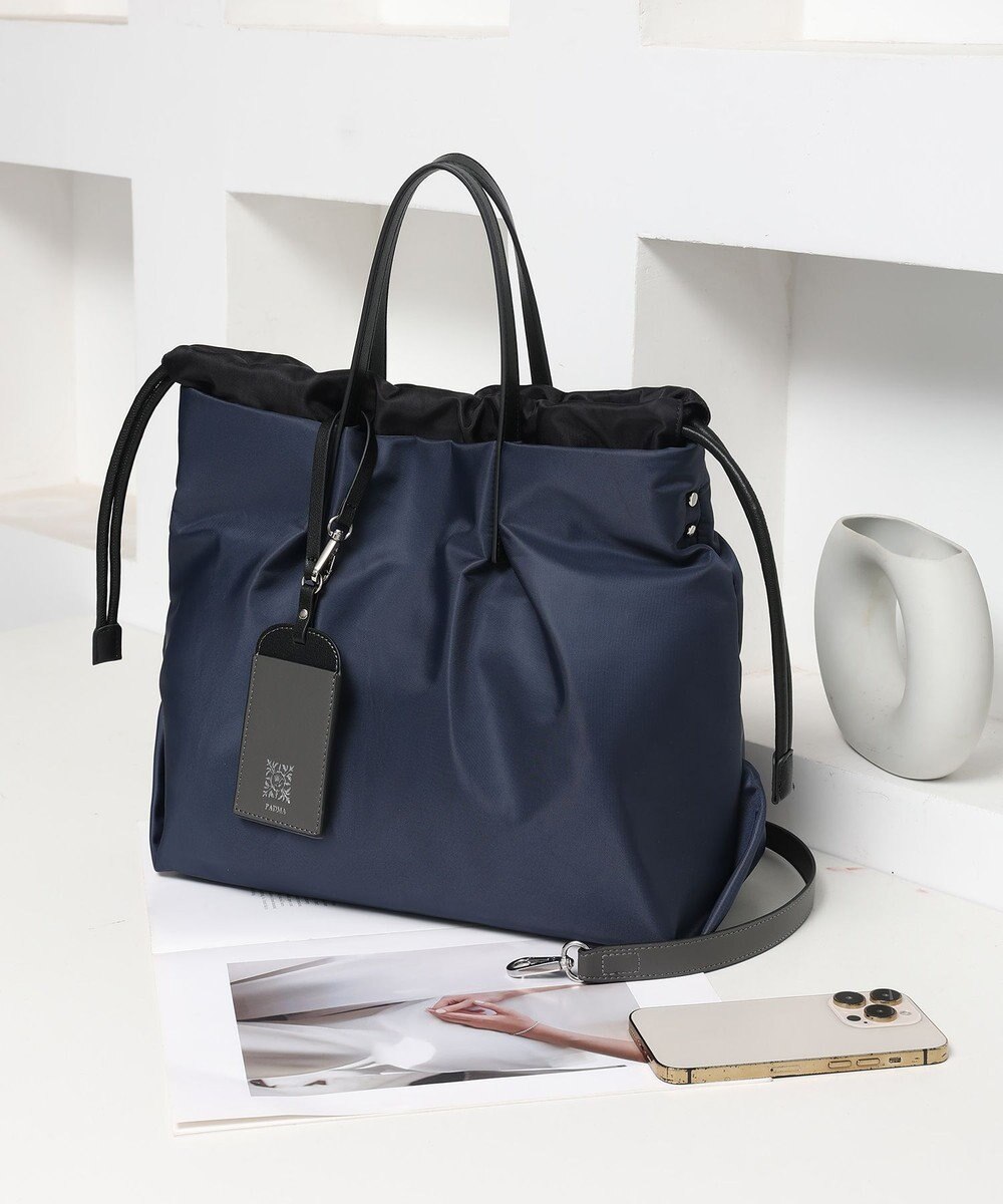 style code 【PADMA/パドマ】カードケース付　ナイロン巾着トートバッグ 