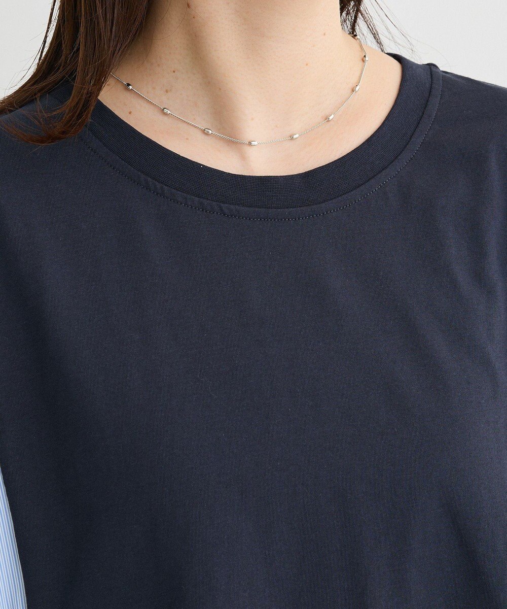 Green Parks ７分袖サイドシャーリングドッキングプルオーバ 