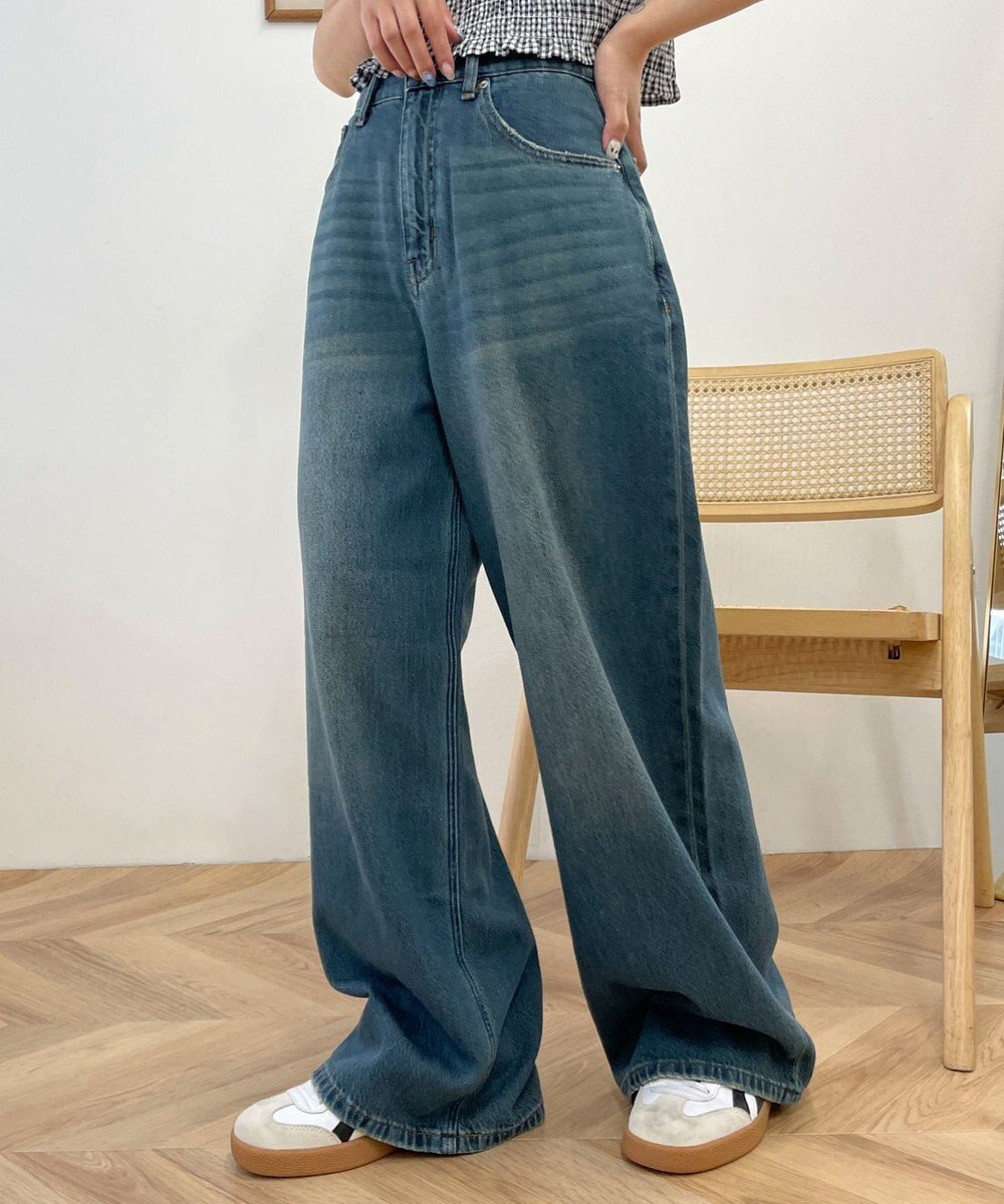 WEGO サマーデニムルーズワイドパンツ 