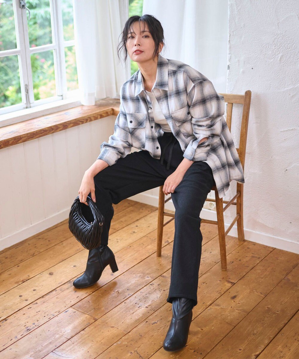 WEGO 【2025年秋冬新作/SMLサイズ展開/ユニセックス着用ITEM】オンブレチェックネルシャツ（LS） 