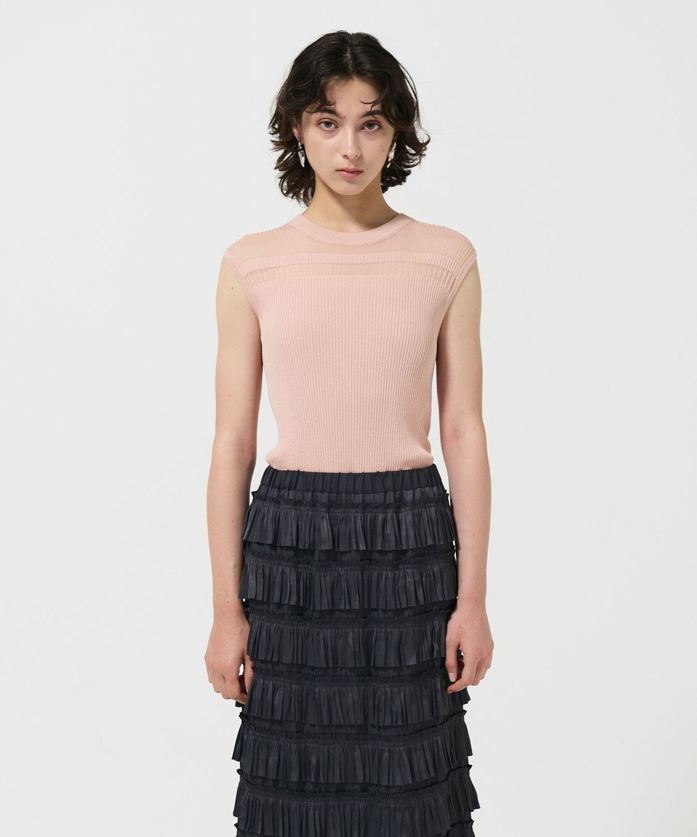 GRACE CONTINENTAL リブシアーニットトップ 