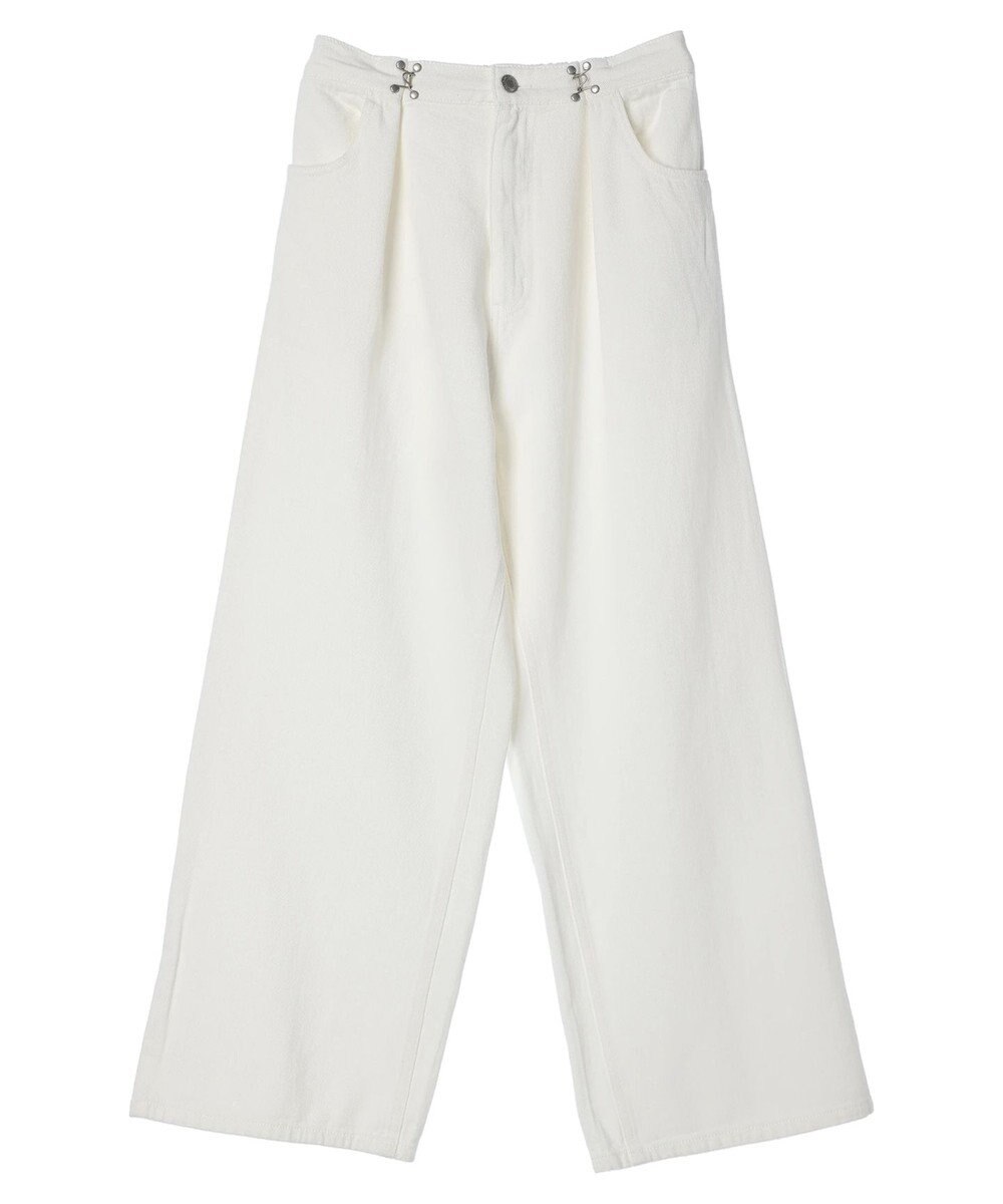 Green Parks ・ＥＬＥＮＣＡＲＥ　ＤＵＥ　ホワイトデニムタックパンツ 