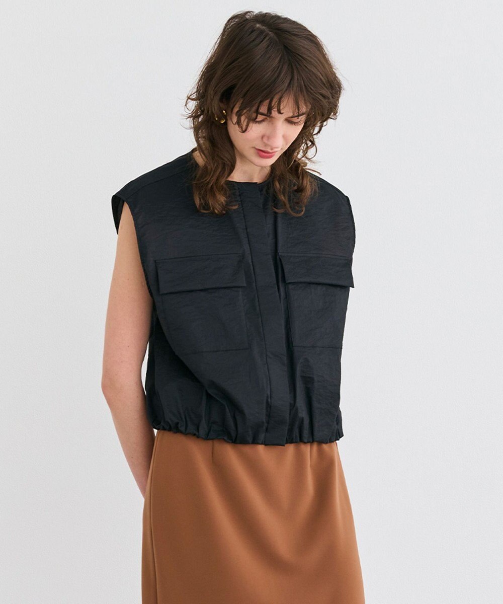 BEIGE， 【洗える】LANTANA / ビックポケットノースリーブブルゾン 