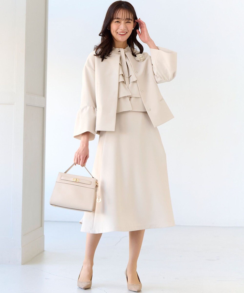 組曲 S 【KUMIKYOKU NAVY】コンフォータブルドレープ フレアスリーブジャケット 