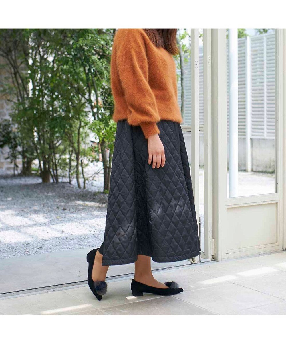 MODE ET JACOMO <MODE ET JACOMO>ファー付ポインテッドトゥフラットパンプス 