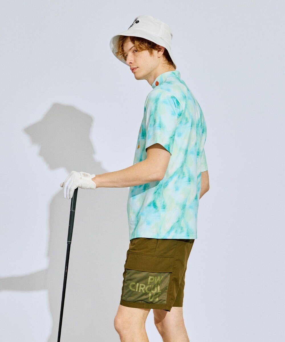 PW CIRCULUS 【吸水速乾 / UV遮蔽率99.5%  UVカット / ストレッチ】【MEN】タイダイ柄モックネックT ゴルフ 