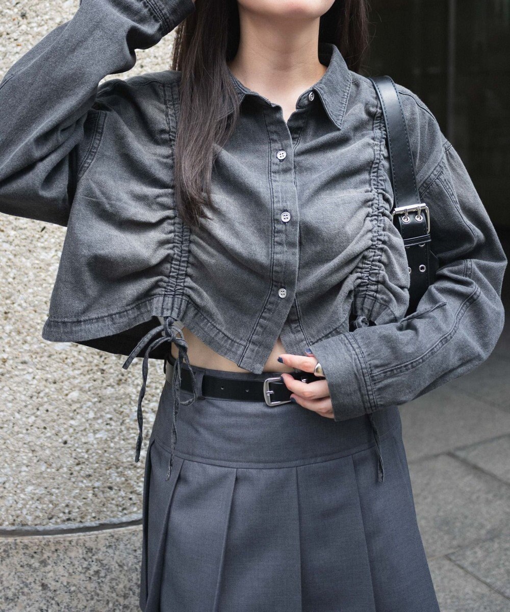 WEGO ドロストデニムショートシャツ 