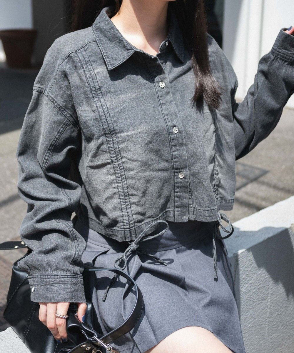 WEGO ドロストデニムショートシャツ 