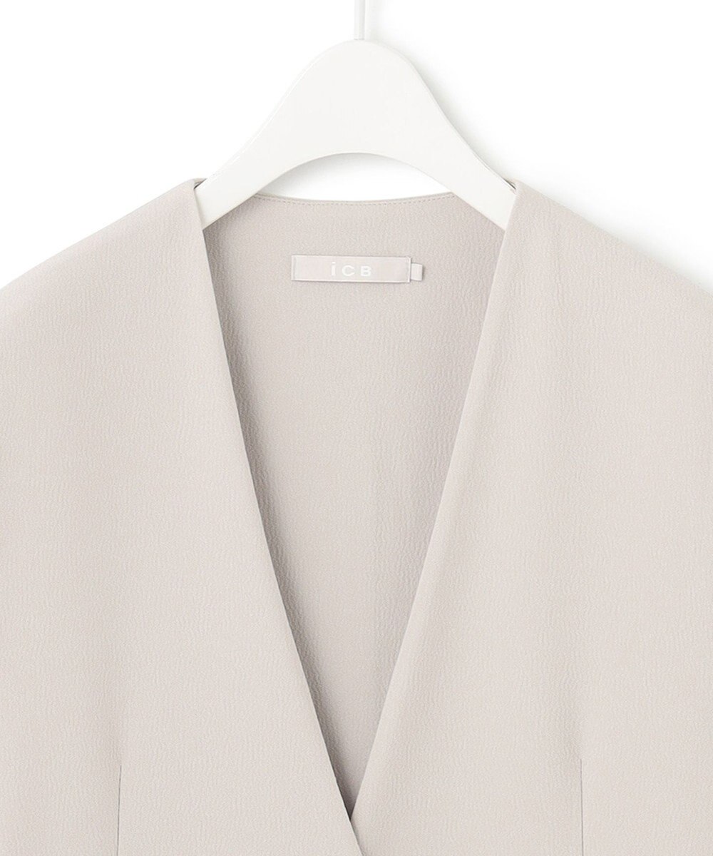 ICB 【WEB限定・洗える】BackSatinGeorgette ノーカラージレ 