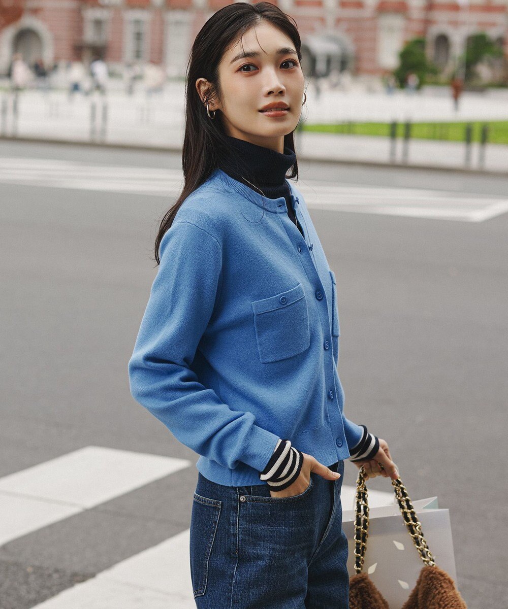 23区 L 【滝沢眞規子さん着用/Oggi掲載】コットンカシミヤ ポケット カーディガン 