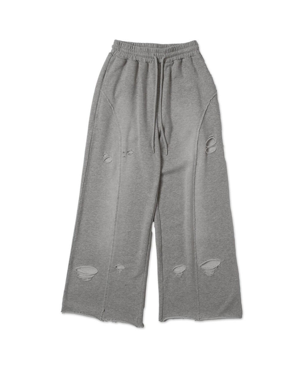 WEGO 【ウエストゴム】ヴィンテージウォッシュスウェットワイドパンツ 