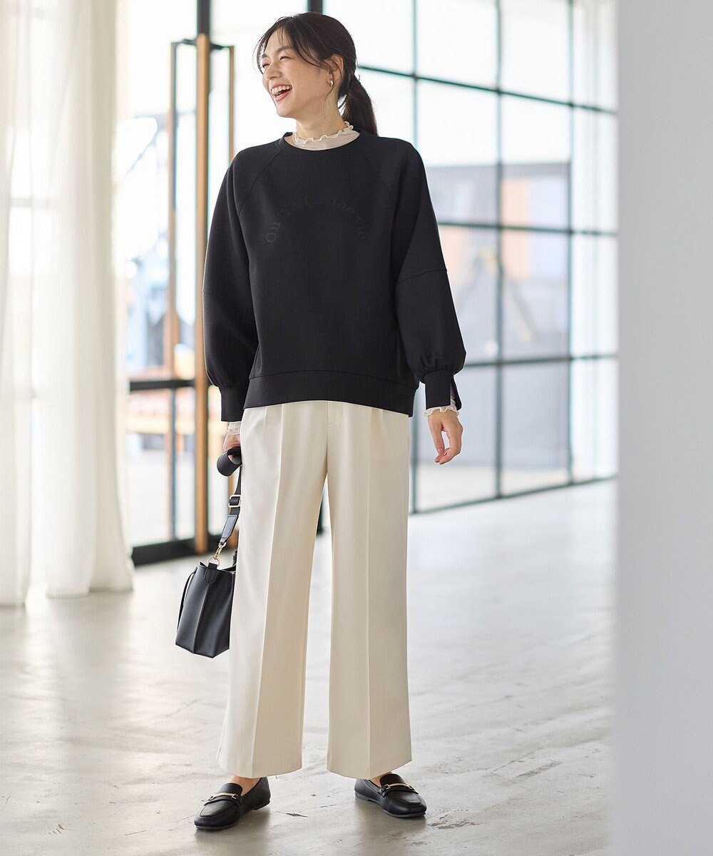 ANY L ロゴ刺繍ダンボールトレーナー 