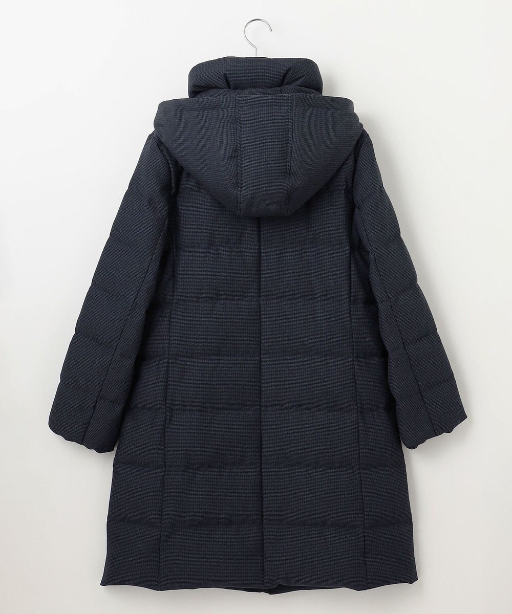 J.PRESS LADIES 【洗える】ポリエステルハウンドトゥース ロング ダウンコート 