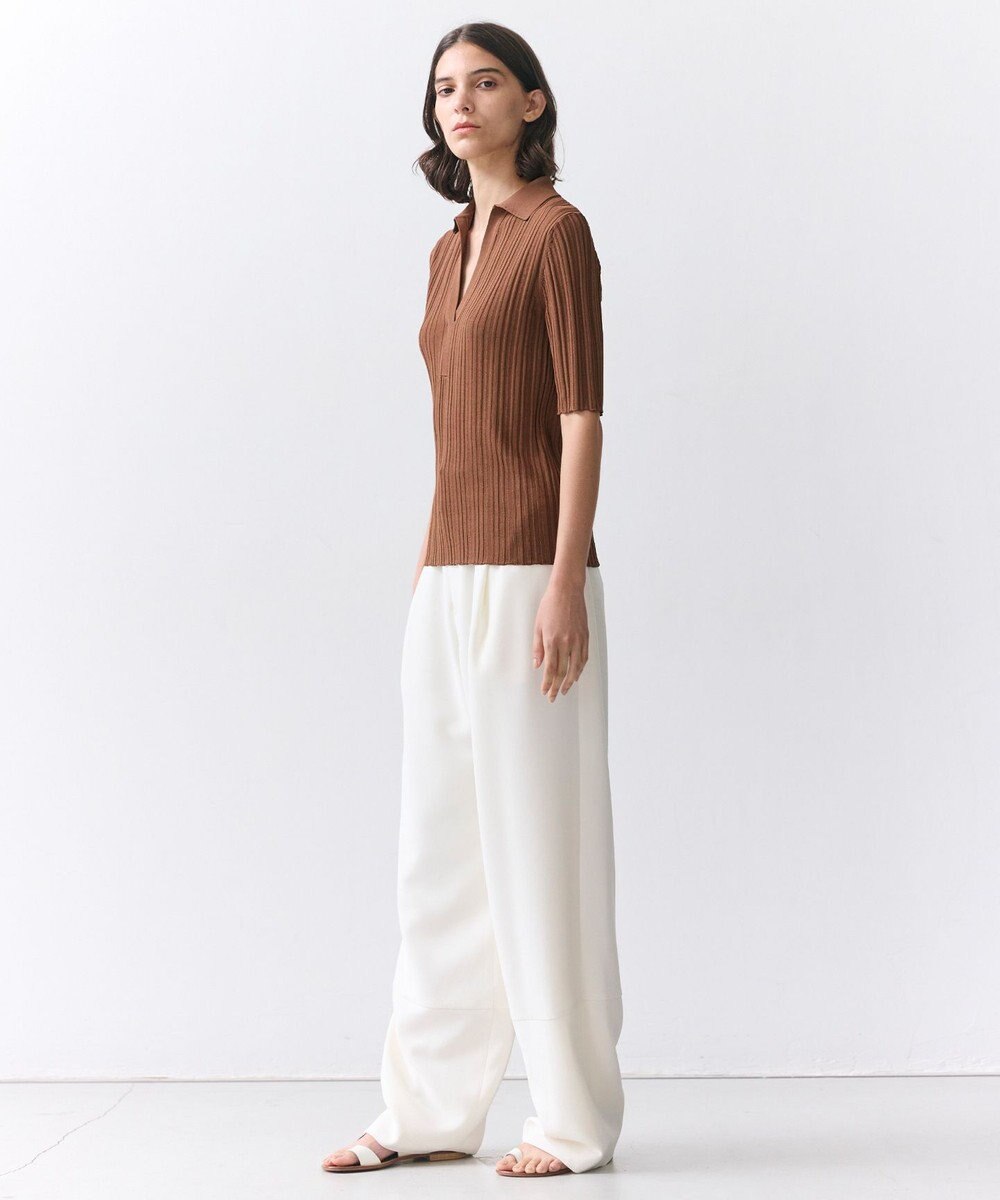 BEIGE， LABRADO / ランダムリブ スキッパーニット 