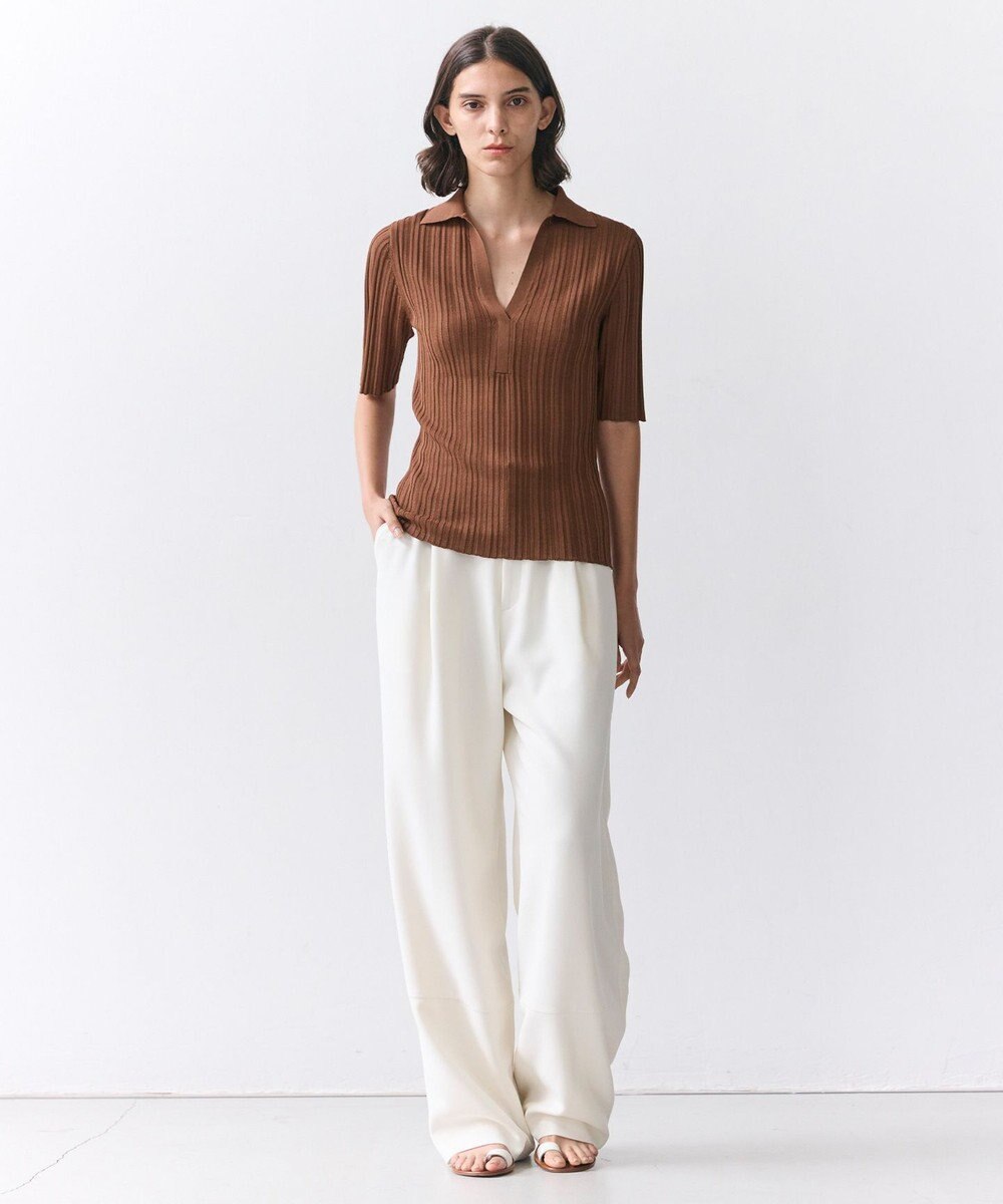 BEIGE， LABRADO / ランダムリブ スキッパーニット 