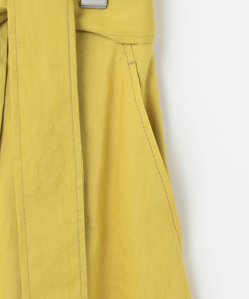 自由区 【洗える】リネンビスコースストレッチフレア スカート 