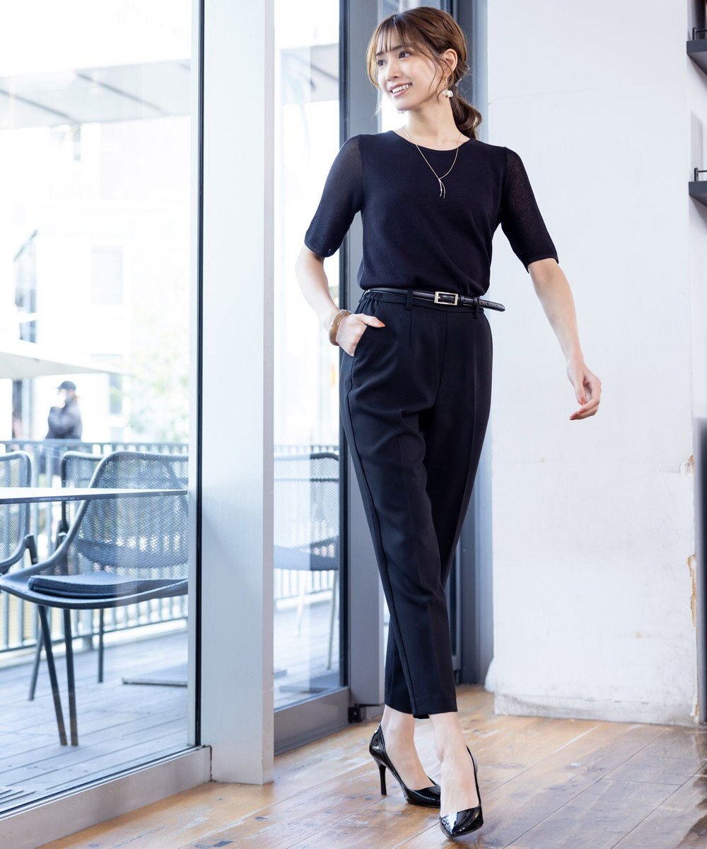 Tiaclasse 【洗える】シアースリーブニットトップス 