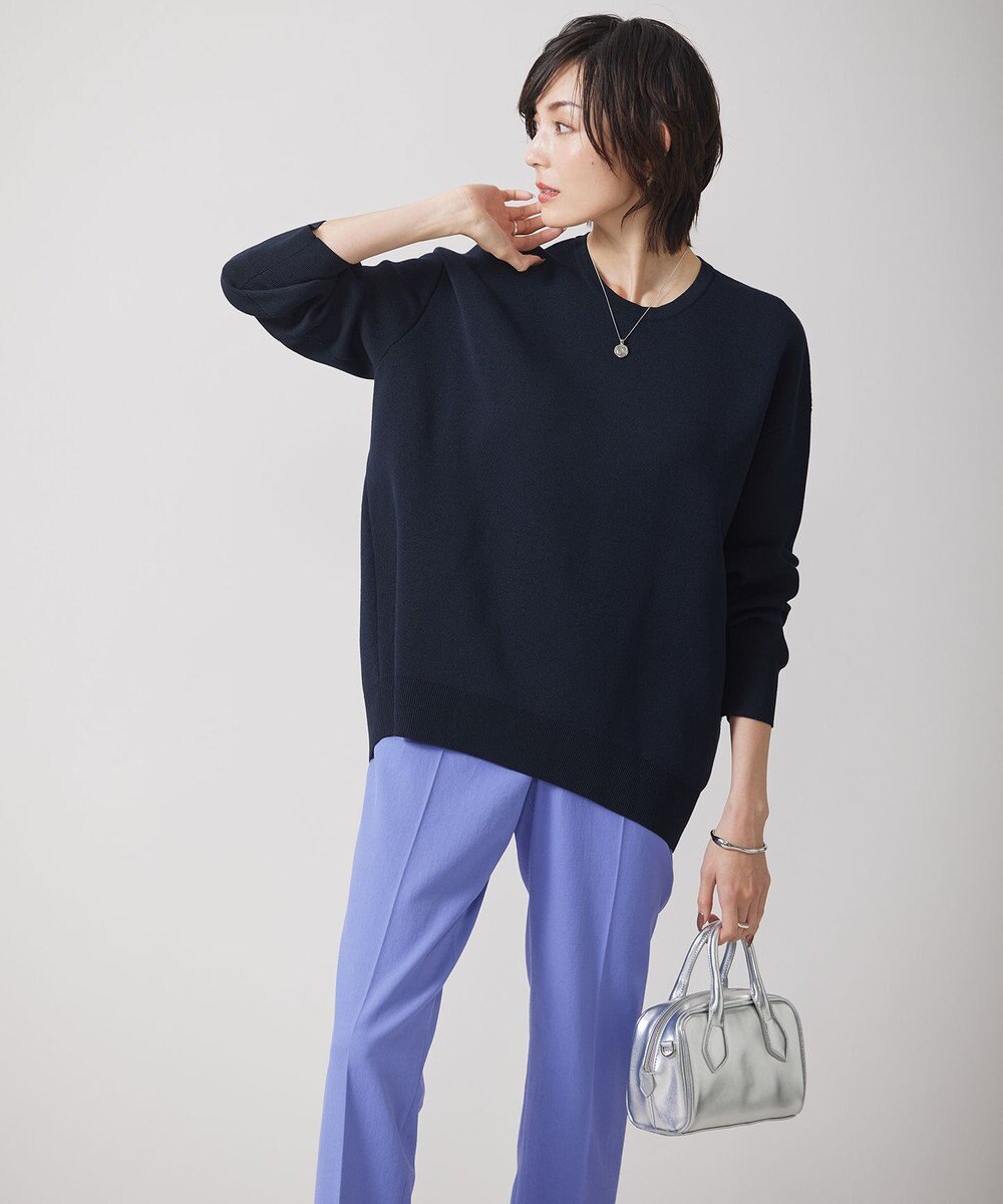 ICB 【洗える】 コットンポリエステルスムース ニットプルオーバー 