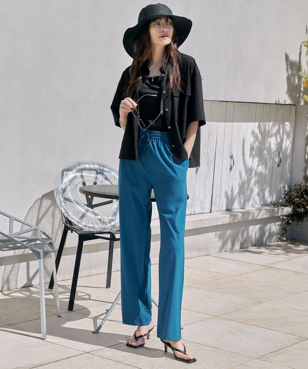 ICB 【洗える】T/Rドライリネン クロップドシャツ 