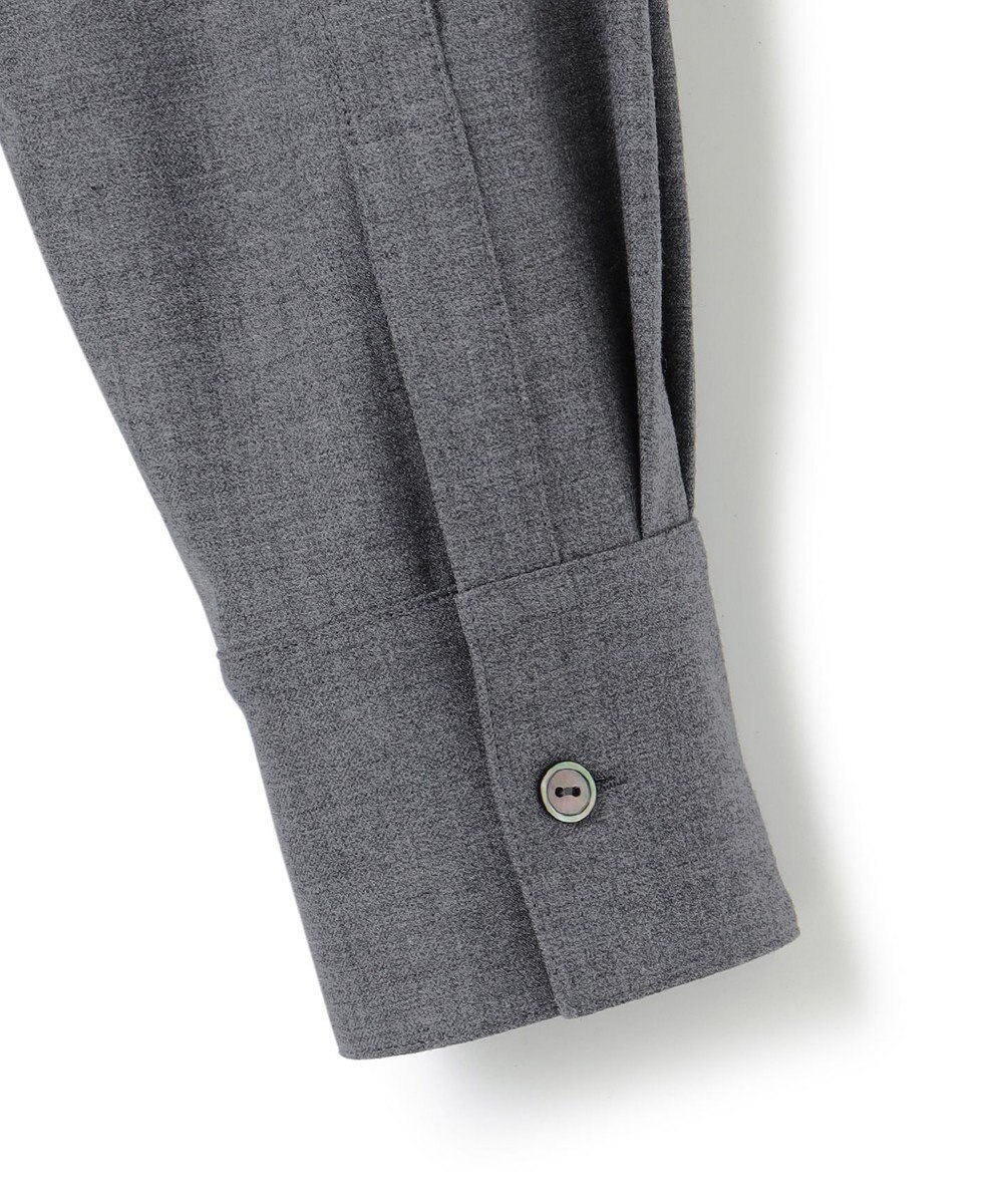 23区 【洗える】ウールストレッチツイル シャツワンピース 