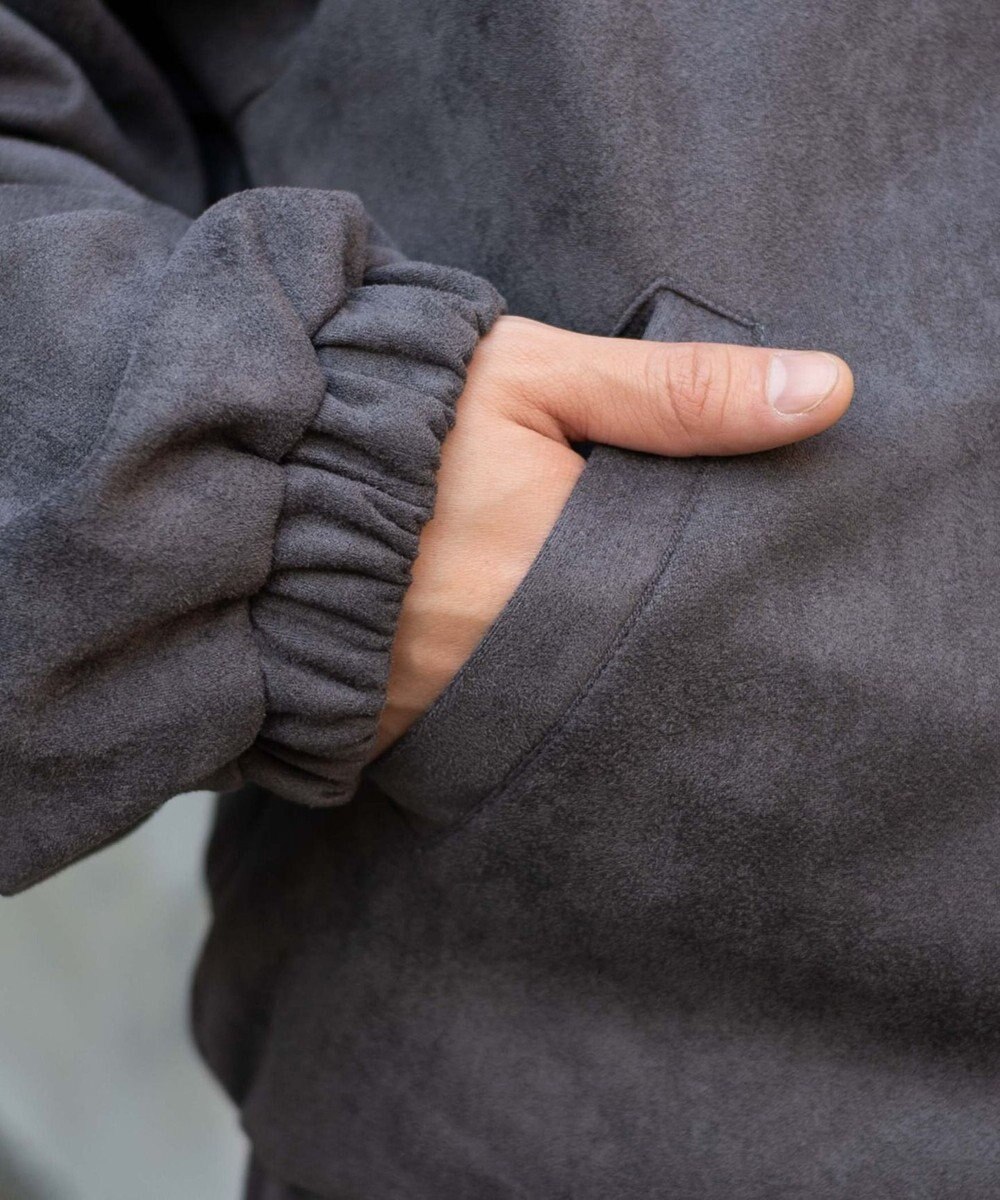 WEGO 【ユニセックス着用ITEM/MLサイズ展開】フェイクスウェードロゴスウィングトップ 