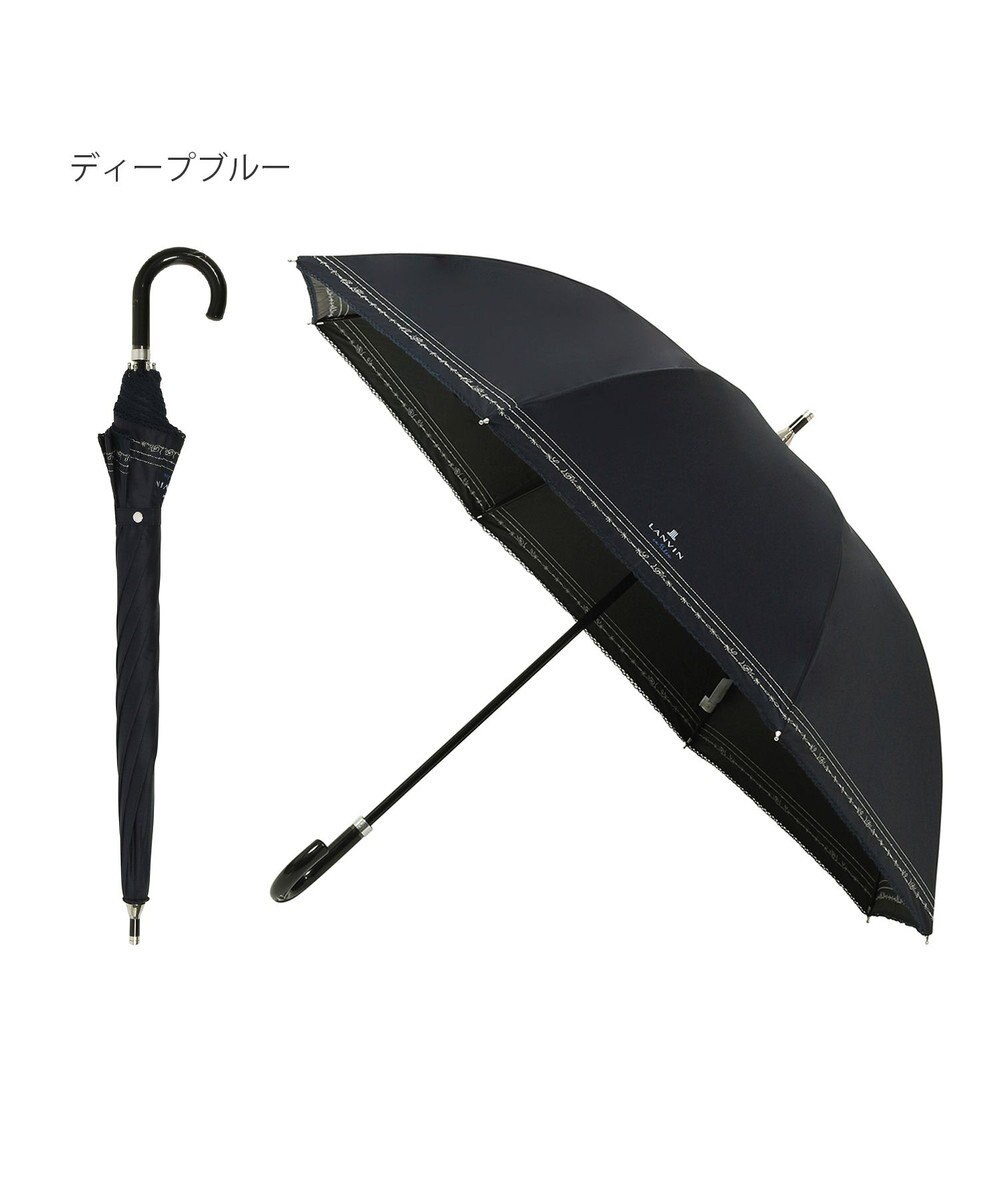 MOONBAT 【一級遮光/晴雨兼用】LANVIN en Bleu (ランバン オン ブルー) 長傘 日傘 ラメ刺繍 ピコレース 