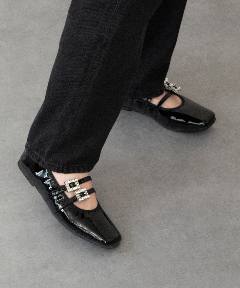 Bridget Birkin 【PARADIS COULEUR】ビジューバックルダブルストラップバレエ 