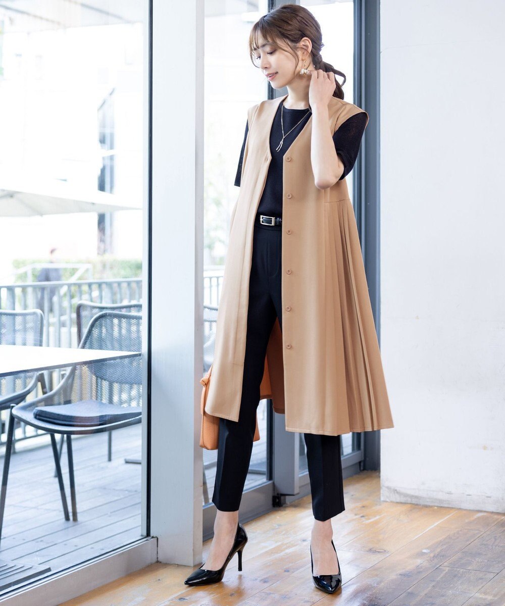 Tiaclasse 【洗える】シアースリーブニットトップス 